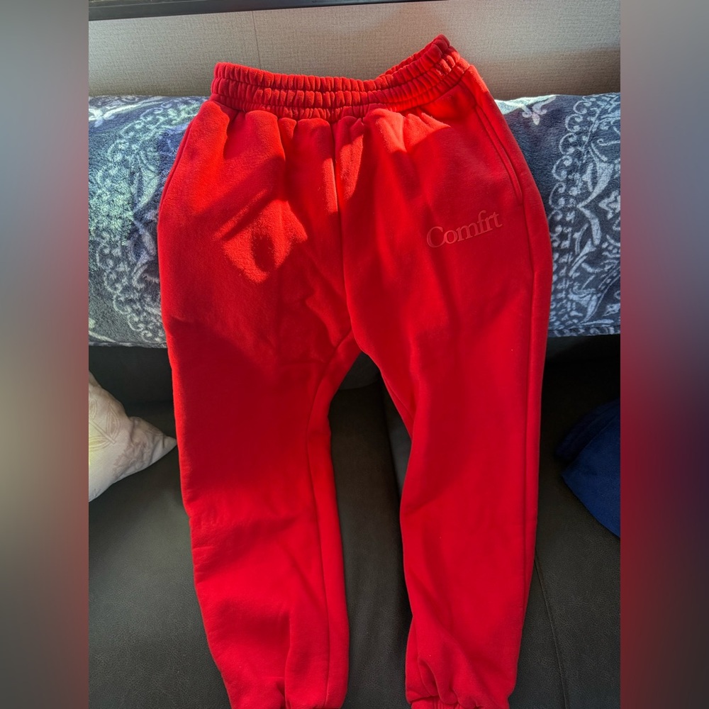 Adult Comfrt Cozy Red Sweatpants
